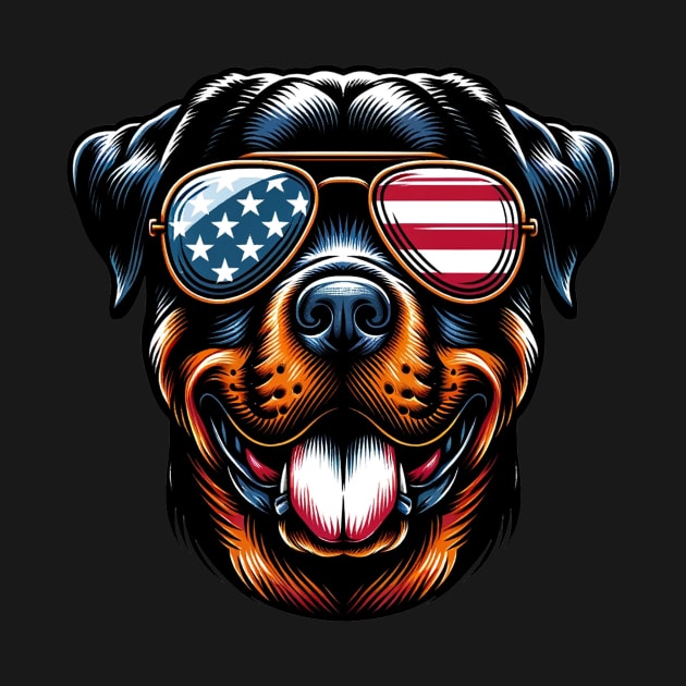 Rottweiler Patriotic Sunglasses American Flag 4th of July by karishmamakeia