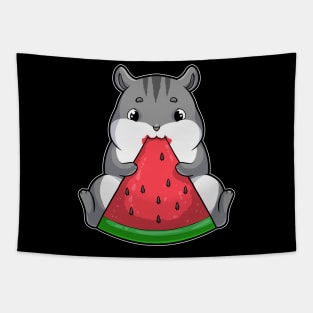 Hamster at eating Watermelon Tapestry