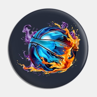 Abstract Burning Basketball Ball Pin