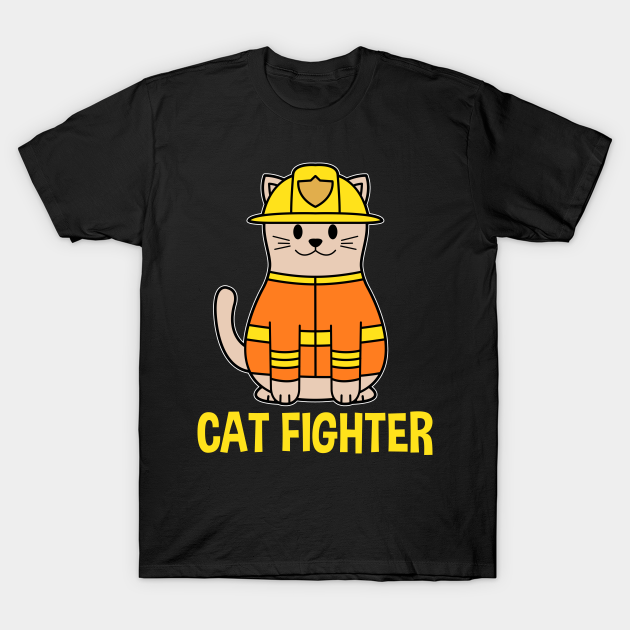 Discover Firefighter cat funny Cat Mom Dad - Funny Cat - T-Shirt