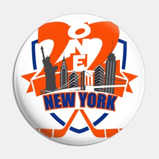 212 New York Hockey Blue/Orange Pin