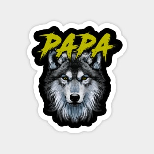 Papa Wolf Hunting Dad Magnet