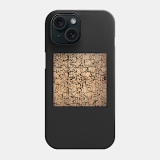 abstract wooden art with drawings of trees in black lines Phone Case