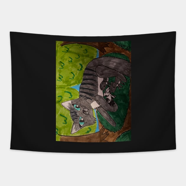 Cat and Kits Tapestry by DentistArt2022