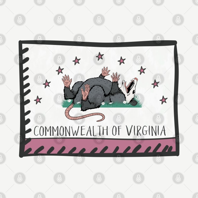 Funny Possum - Commonwealth of Virginia Flag by Toodles & Jay