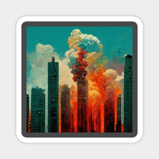 Neo Tokyo Explosion Magnet by Bespired