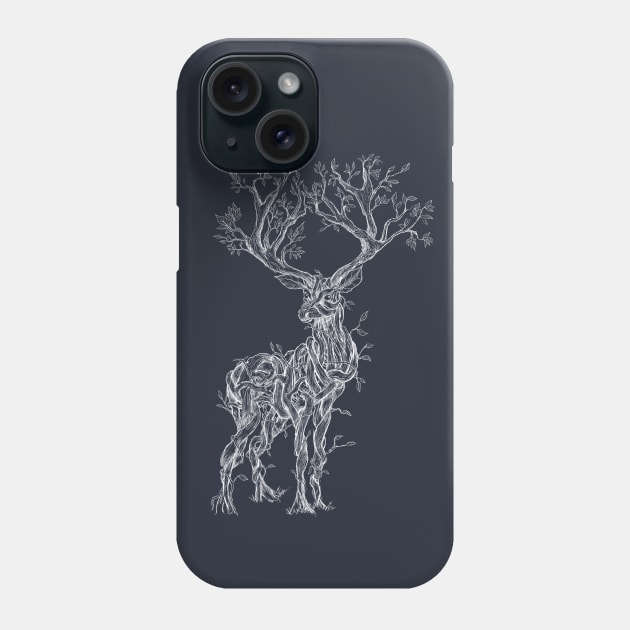 Vine Branch Stag (Light) Phone Case by Mainahste