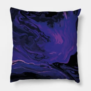 Black and Purple Marble Pillow