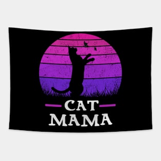 Cat Mama Vintage sunset Mother's day Gifts Tapestry