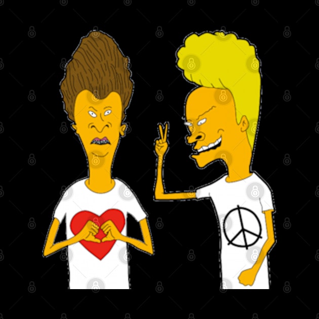 Beavis and butthead love and peace by Hamsyah