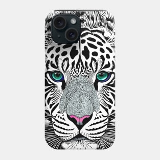 Panthera Leopard/Tiger Hybrid Face Illustration Phone Case