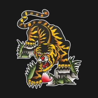 Crawling Tiger Tattoo Design T-Shirt