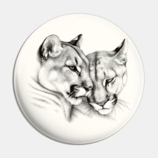 Mountain Lion Couple Love Pin