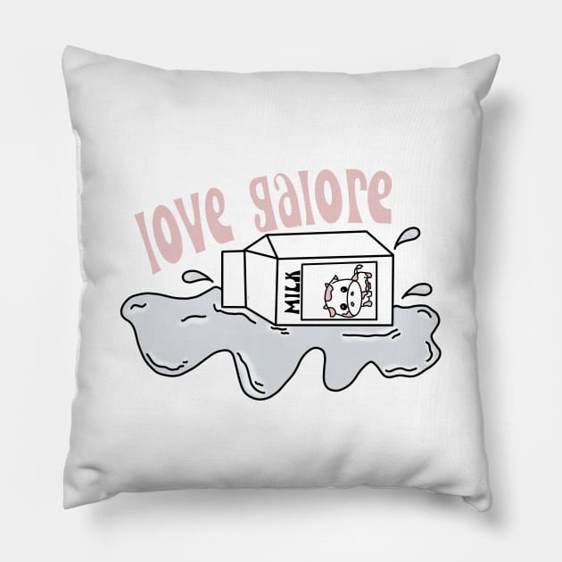 love galore spilled milk Pillow by morgananjos