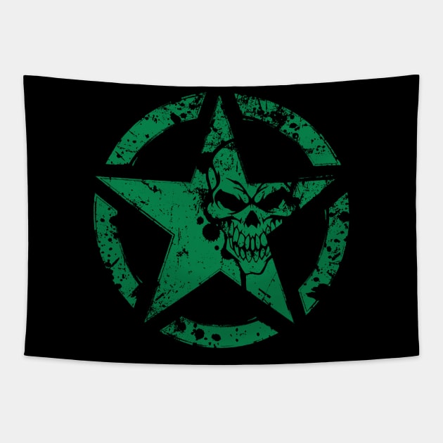 Grunge star skull Tapestry by Aldebaran