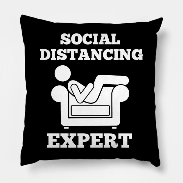 SOCIAL DISTANCING EXPERT Pillow by thedeuce