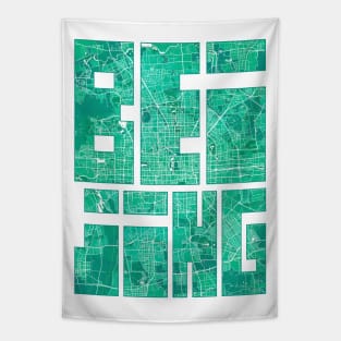 Beijing, China City Map Typography - Watercolor Tapestry