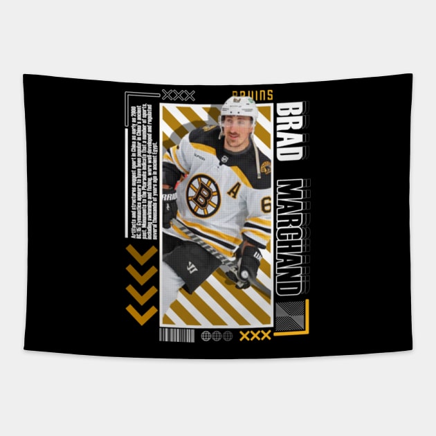 Brad Marchand Paper Poster Version 10 Tapestry by art.Hamdan