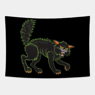 Halloween Black Cat Retro Tapestry