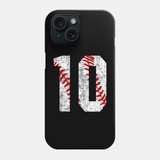 Vintage #10 Baseball Laces Baseball Mom Jersey Love Baseball T-shirt Phone Case