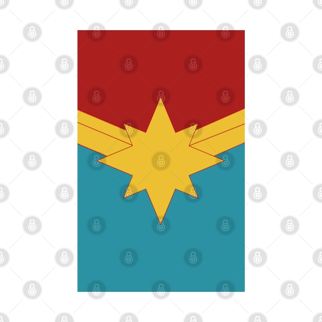 Gold Star with red and blue background by CaptainMarvelMerch