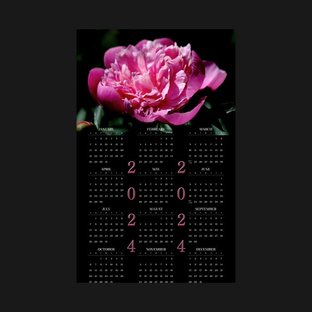 Peony • 2024 Year-at-a-glance Calendar by photoclique