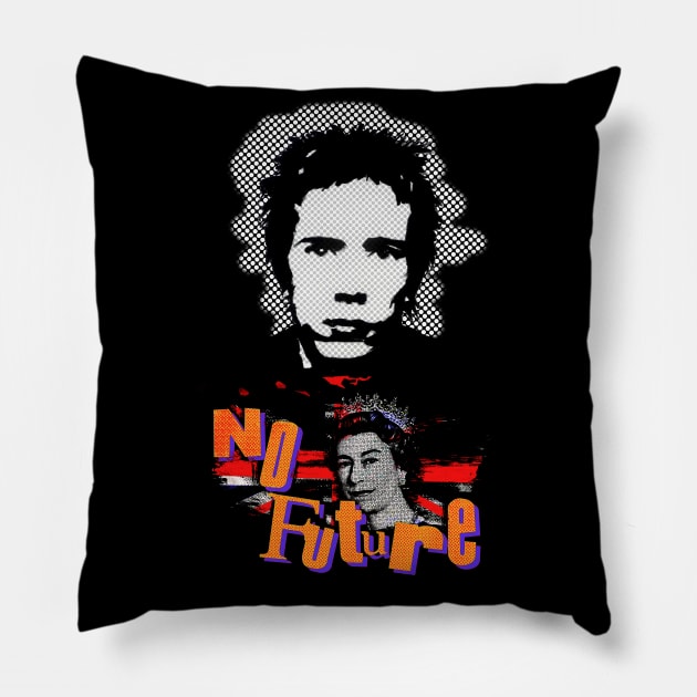 No Future Retro Punk rock culture Motormaniac Pillow by MotorManiac