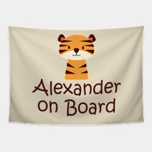 Alexander on board baby sticker Tapestry