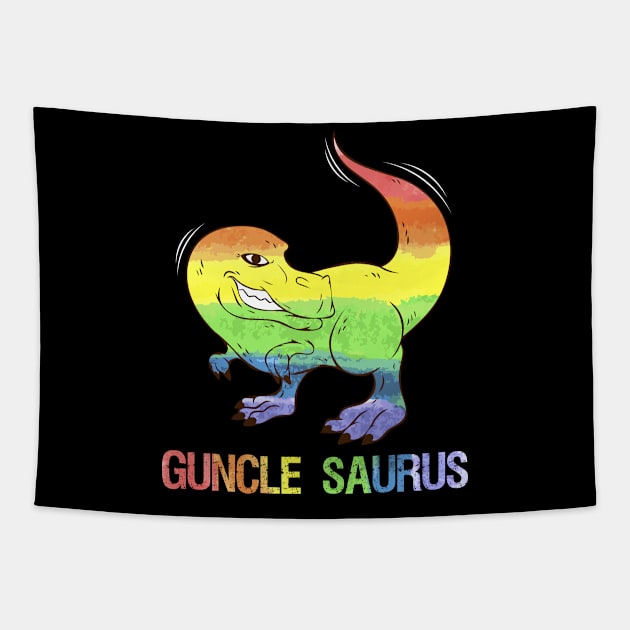 Guncle Saurus Gay Dinosaur Uncle LGBT Tapestry by Print-Dinner