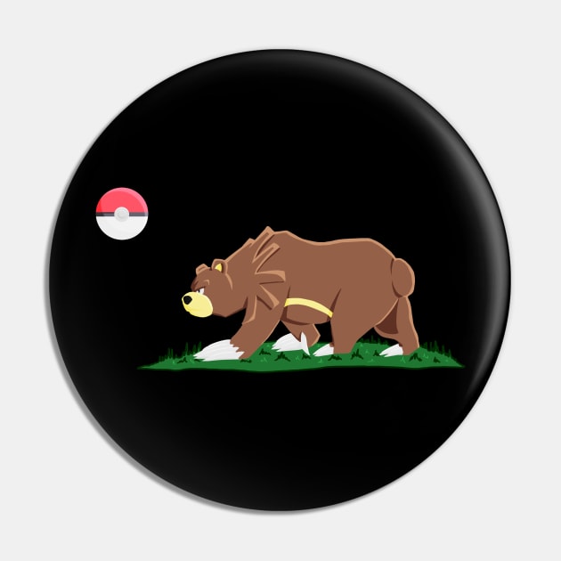 California PokyBear Flag Pin by KingVego