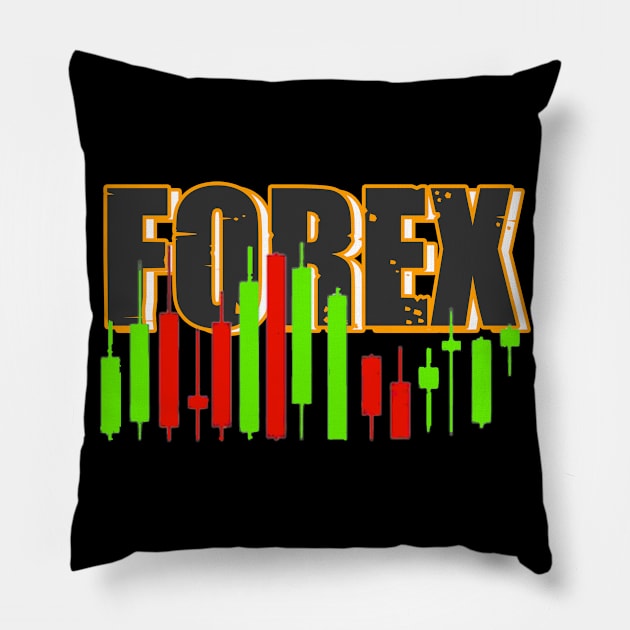 Forex Trading Candles Pillow by Proway Design