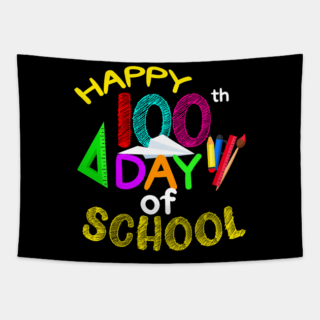 Happy 100th Day Of School Students Tapestry by Hensen V parkes