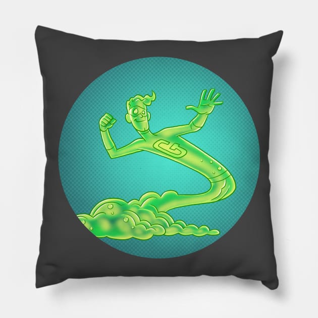 THE GREEN GOO! Pillow by fredherringbooks