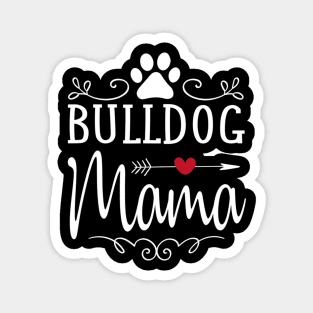 Bulldog Mama Love Heart Magnet