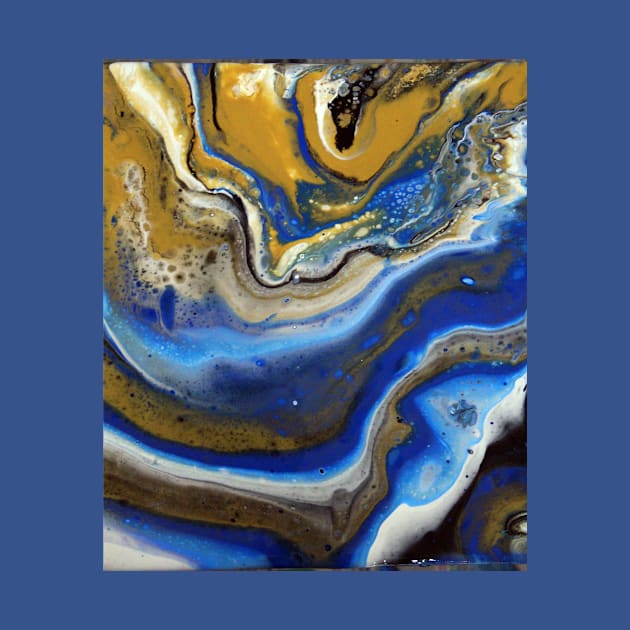 Photo Abstract Blue / Gold Acrylic Painting by k-creatif