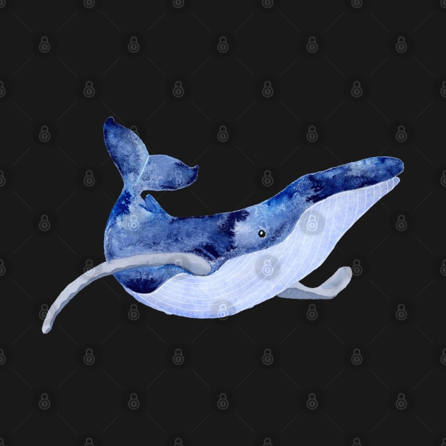 WHALE - SALT WATERCOLOR WHALE by VegShop