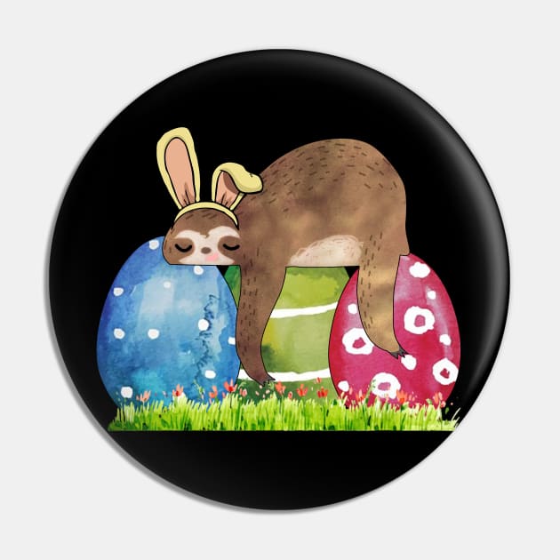 Easter Sloth T-Shirt Funny Sloth With Bunny Ears And Eggs Easter Sloth T-Shirt Funny Sloth With Bunny Ears And Eggs