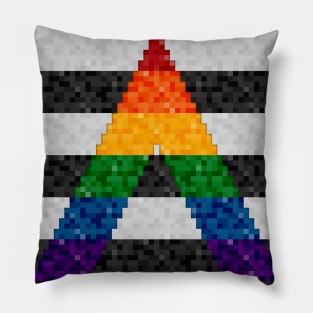 LGBT Ally Pride Pixel Flag Repeating Background Pillow