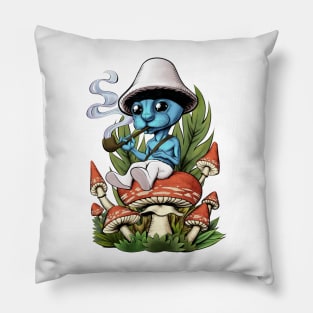 smurf cat chillin Pillow