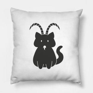 Capricorn Cat Zodiac Sign (Black and White) Pillow