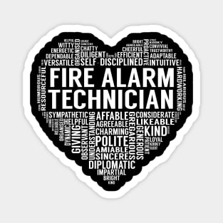 Fire Alarm Technician Heart Magnet