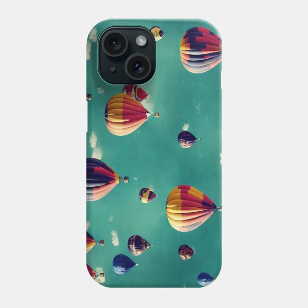 Flying hot air balloons Phone Case by Alekxemko