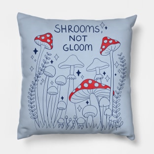 Shrooms, Not Plant (Mushrooms) - Red/Blue Pillow