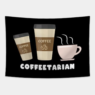 Coffeetarian - Funny Coffee Saying Tapestry