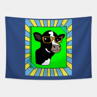 Funny Cow With Sunglasses Muh Tapestry