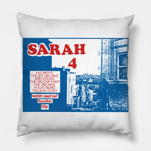 Sarah Records Flexidisc Design Pillow by CultOfRomance