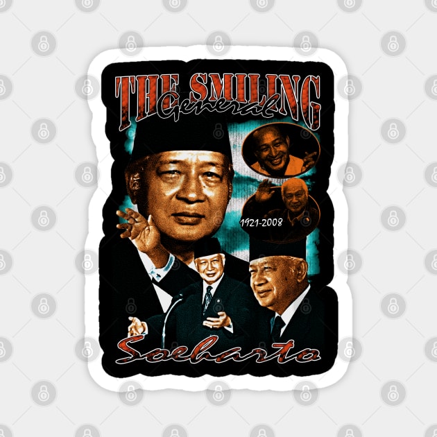 Soeharto the smiling general vintage90s bootleg design Magnet by BVNKGRAPHICS