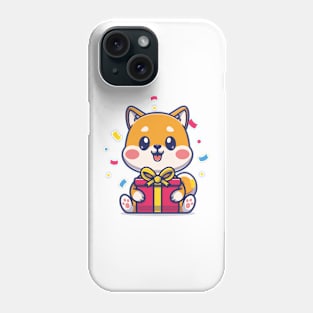 Cute Kawaii Cat with Gift Phone Case