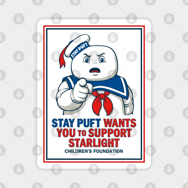 Stay Puft Wants YOU… to Support Starlight! (Orlando Light) Magnet by Ecto Girl
