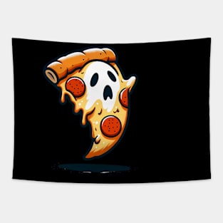 Funny Pizza Ghost Halloween Tapestry